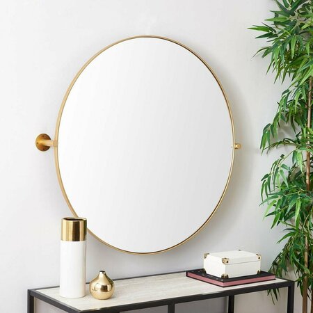 SAFAVIEH 3.8 x 36 x 36 in. Eldia Brass Mirror MRR2000A